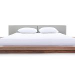 Κρεβάτι Walnut από καπλαμά φυσικό δρυ. Η διάσταση του κρεβατιού μπορεί να διαφοροποιηθεί ανάλογα με τις ανάγκες του χώρου σας. Το χρώμα στο ξύλο και στο ύφασμα είναι της επιλογής σας.