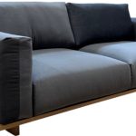 Καναπές τριθέσιος από σκελετό καπλαμά δρυ και MDF 31 χιλιοστών με δυνατότητα αλλαγής της διάστασης αλλά και του υφάσματος